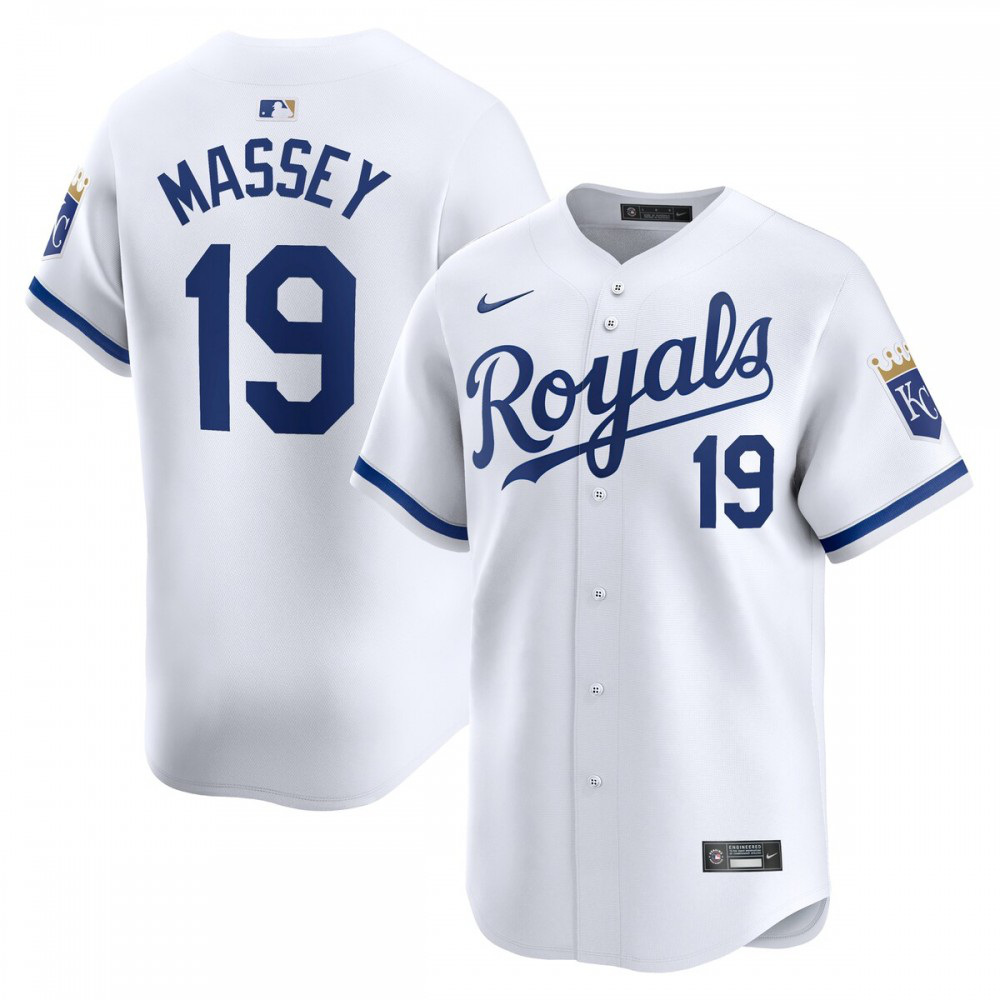 Michael Massey Kansas City Royals Home Limited Player Jersey - White-Pro Kit Vault | Brand New 26/27 Sports Jerseys