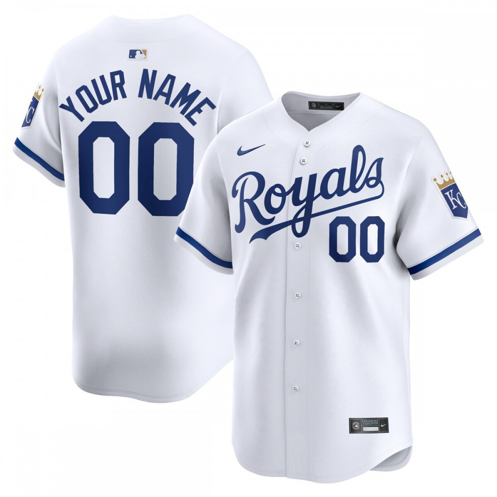 Kansas City Royals Home Limited Custom Jersey - White-Pro Kit Vault | Brand New 26/27 Sports Jerseys