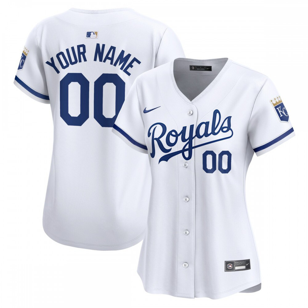 Kansas City Royals Women's Home Limited Custom Jersey - White-Pro Kit Vault | Brand New 26/27 Sports Jerseys