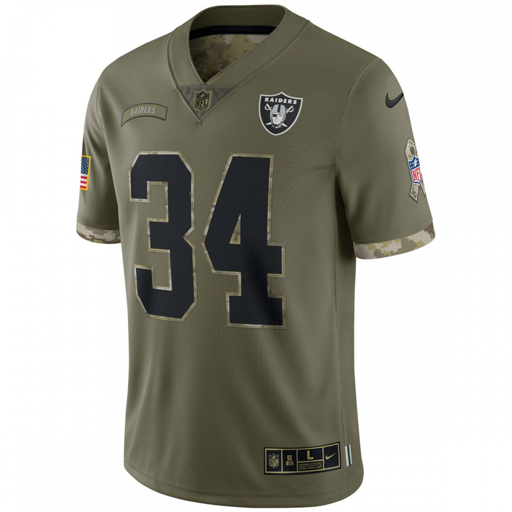 Bo Jackson Las Vegas Raiders 2022 Salute To Service Retired Player Limited Jersey - Olive-Pro Kit Vault | Brand New 26/27 Sports Jerseys