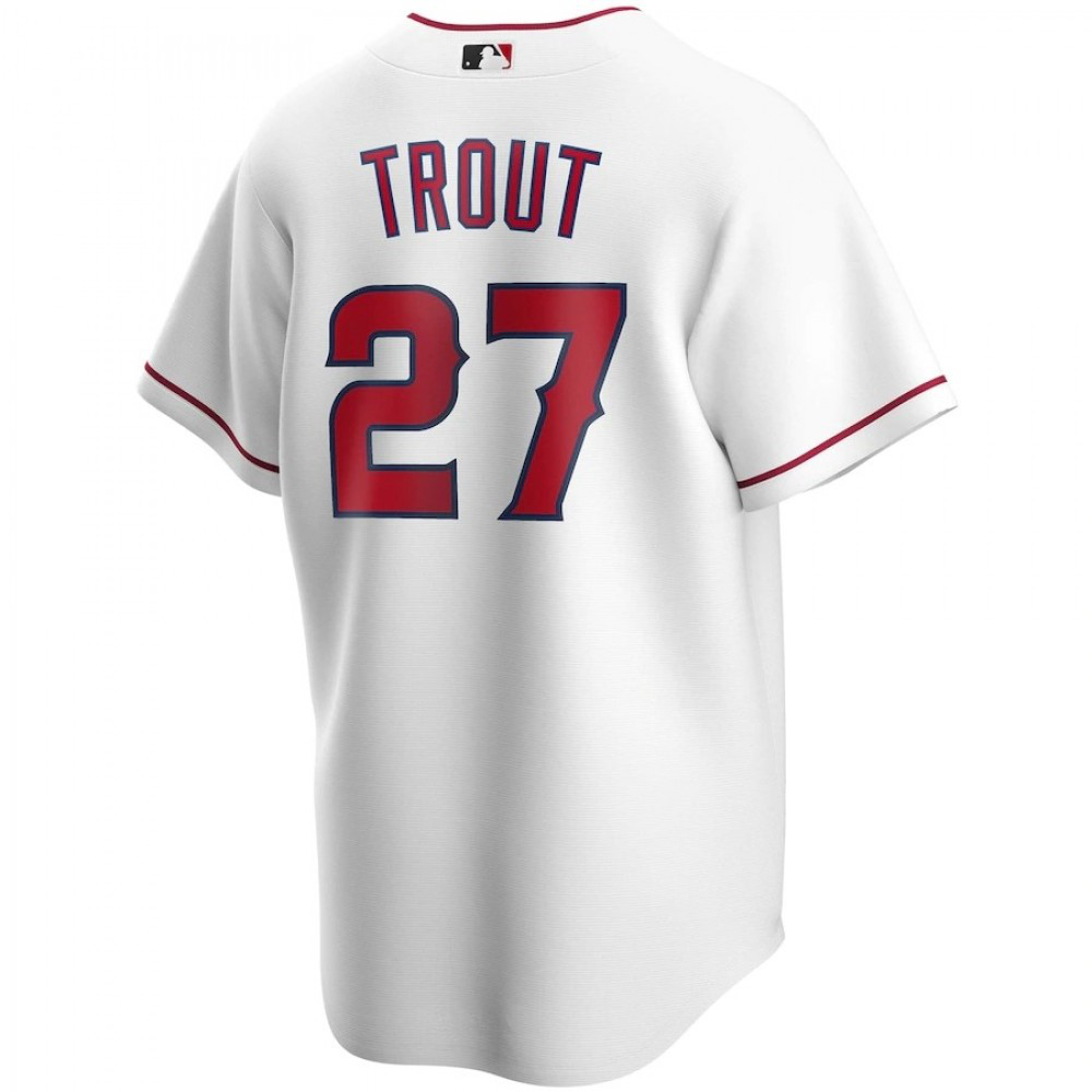 Men's Los Angeles Angels Mike Trout #27 White Home 2020 Jersey-Pro Kit Vault | Brand New 26/27 Sports Jerseys