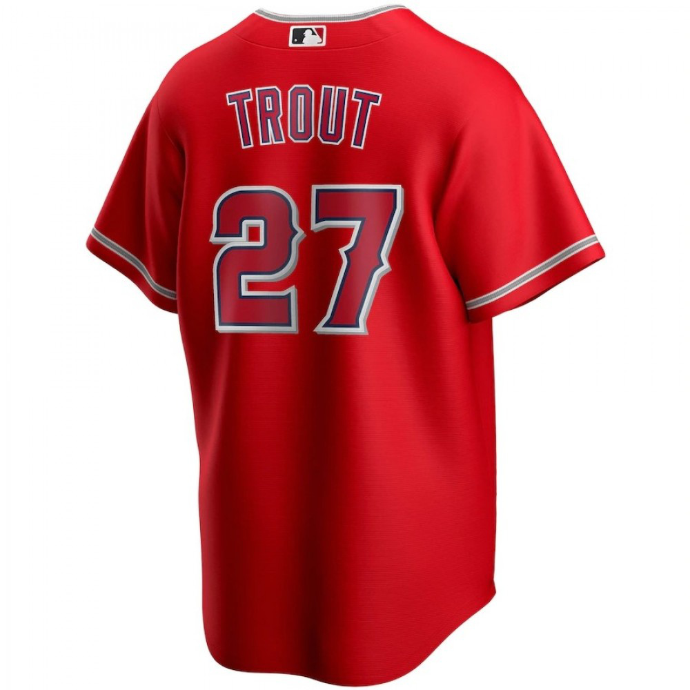 Men's Los Angeles Angels Mike Trout #27 Scarlet 2020 Alternate Jersey-Pro Kit Vault | Brand New 26/27 Sports Jerseys