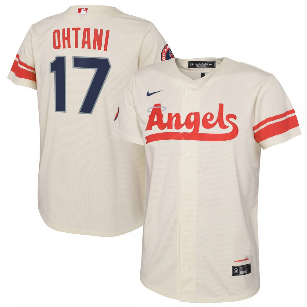 Shohei Ohtani Los Angeles Angels Youth 2022 City Connect Replica Player Jersey - Cream-Pro Kit Vault | Brand New 26/27 Sports Jerseys