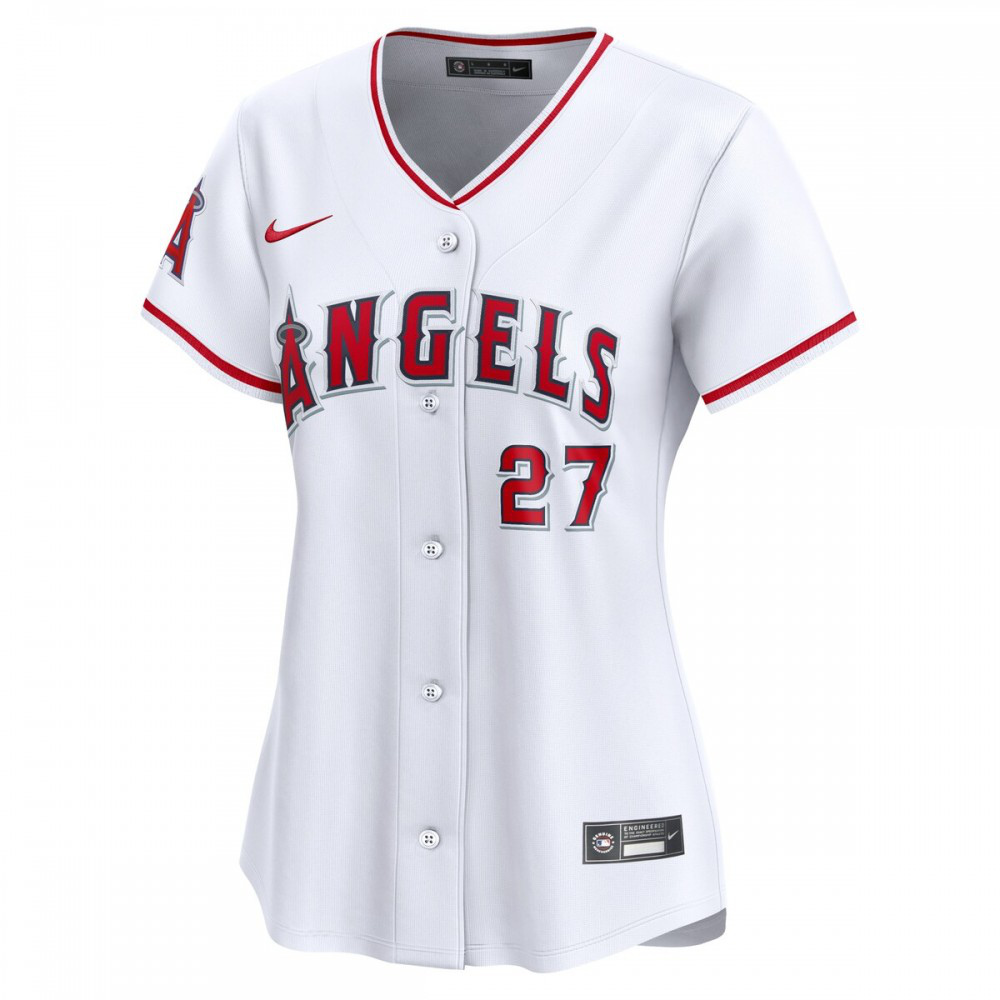 Mike Trout Los Angeles Angels Women's Home Limited Player Jersey - White-Pro Kit Vault | Brand New 26/27 Sports Jerseys