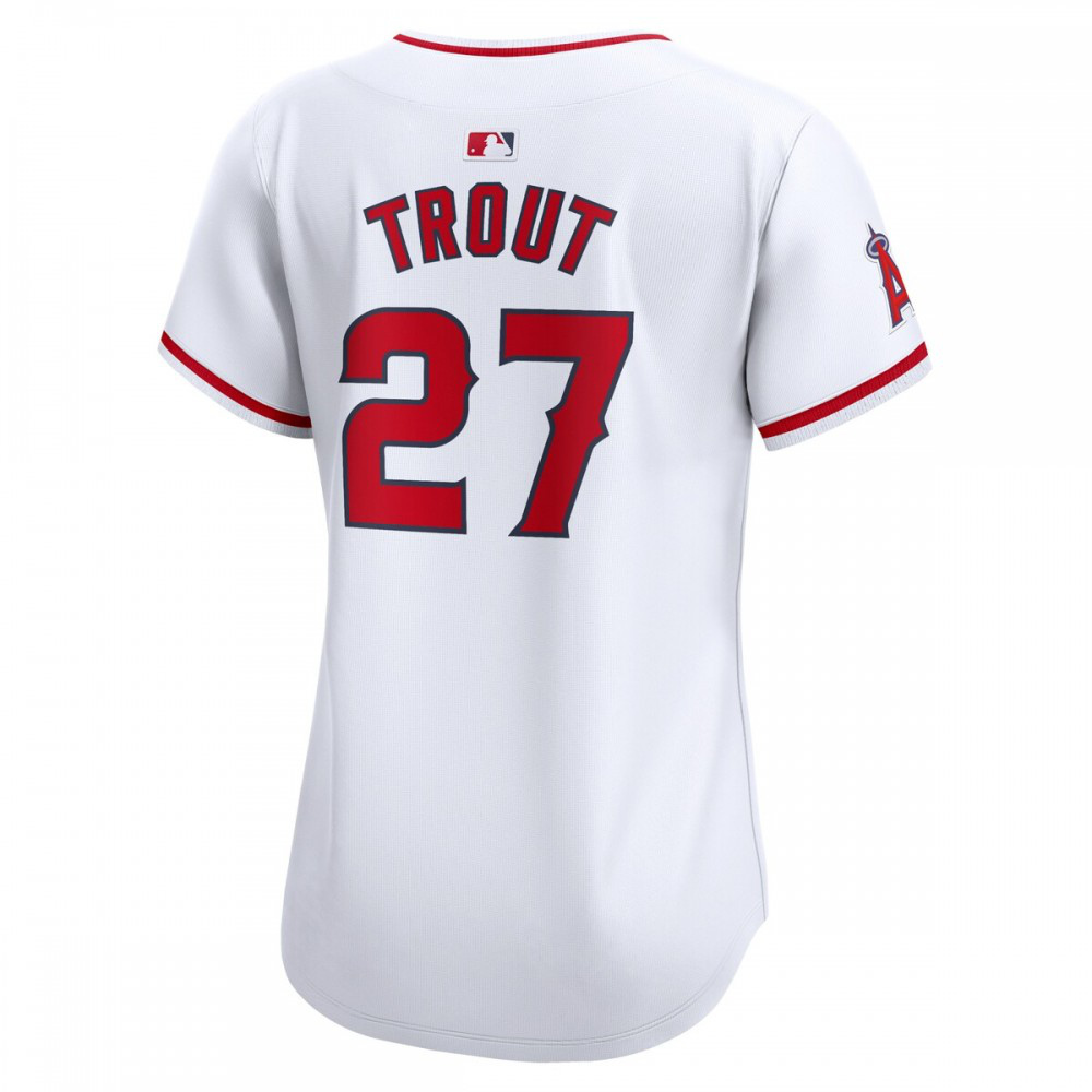 Mike Trout Los Angeles Angels Women's Home Limited Player Jersey - White-Pro Kit Vault | Brand New 26/27 Sports Jerseys