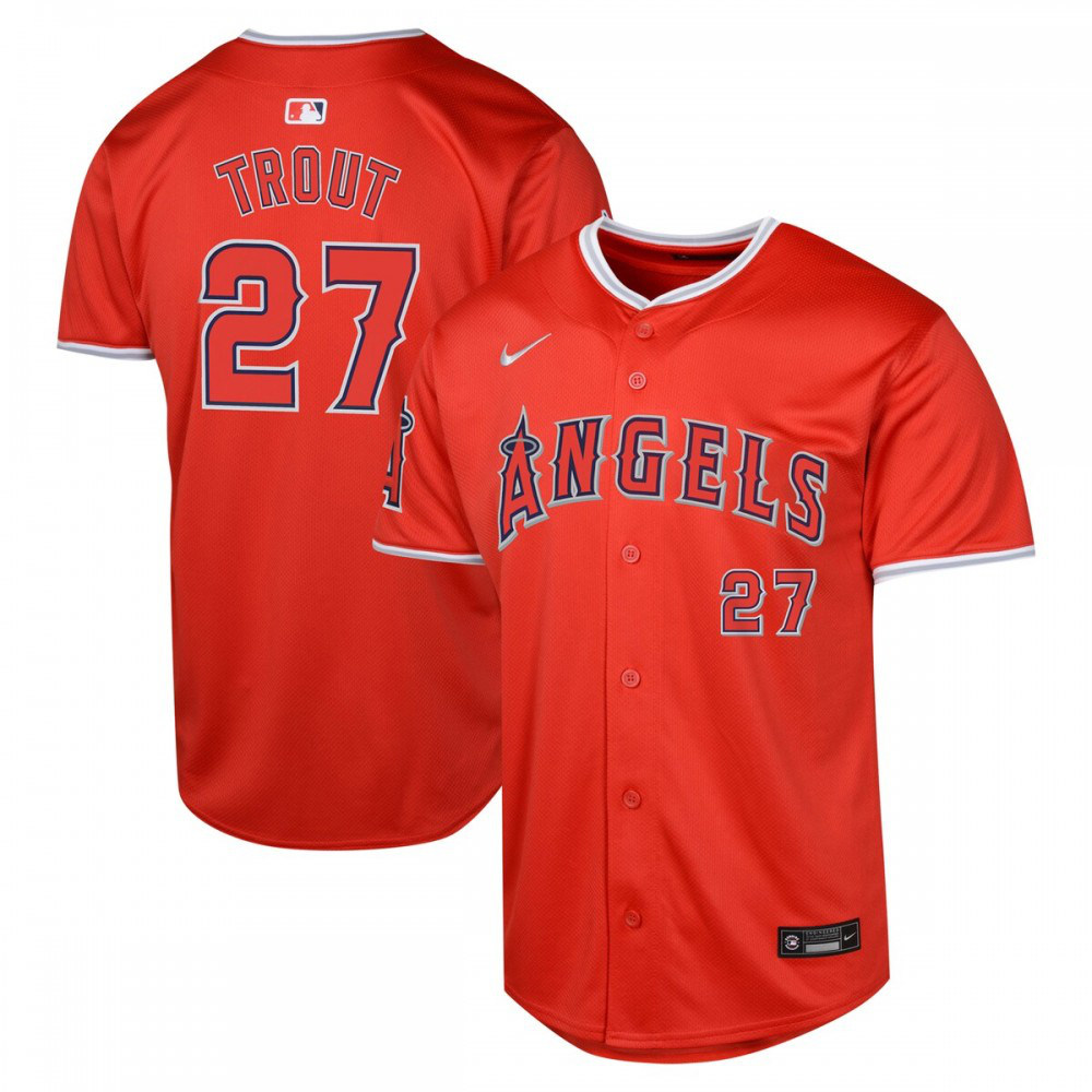 Mike Trout Los Angeles Angels Youth Alternate Limited Player Jersey - Red-Pro Kit Vault | Brand New 26/27 Sports Jerseys