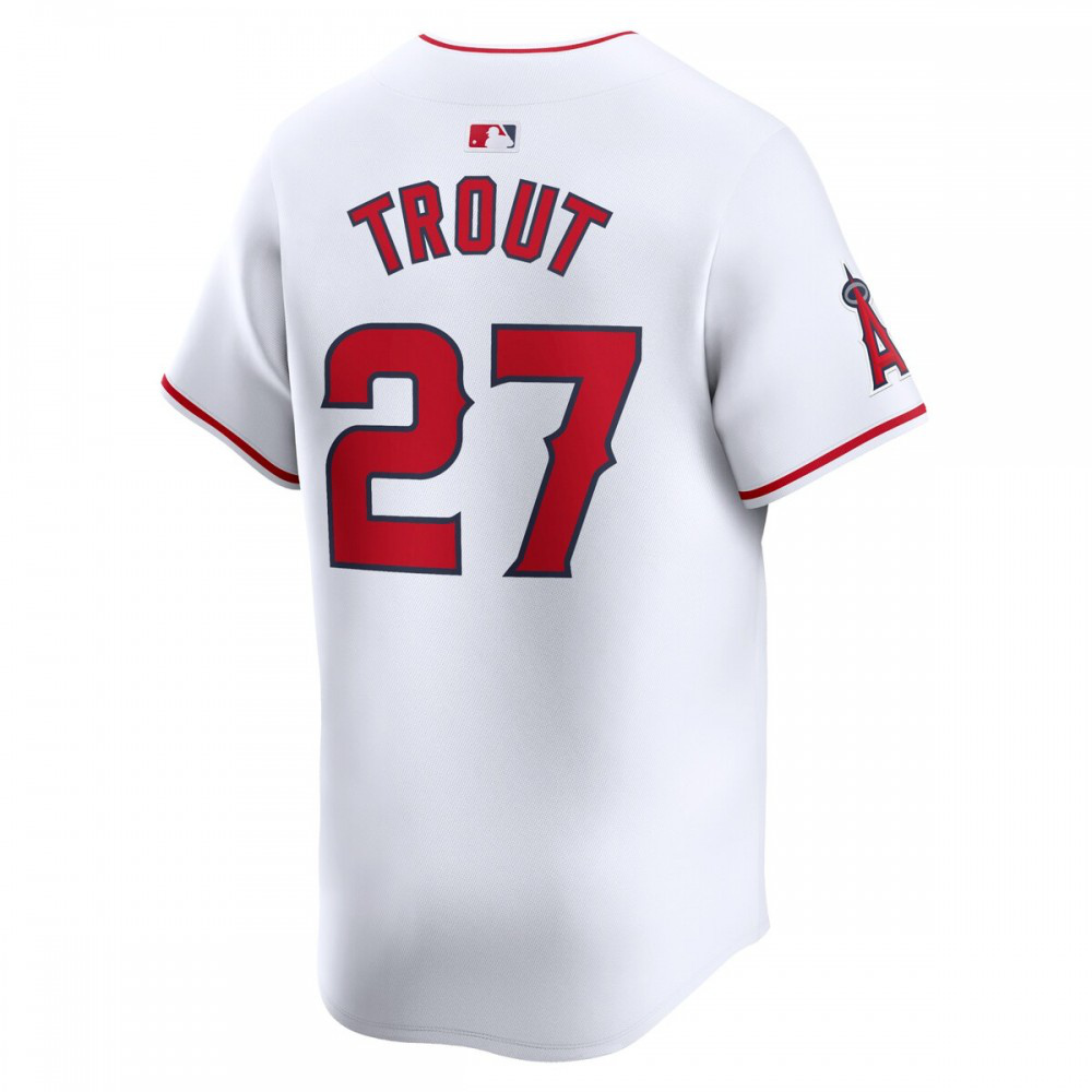 Mike Trout Los Angeles Angels Home Limited Player Jersey - White-Pro Kit Vault | Brand New 26/27 Sports Jerseys