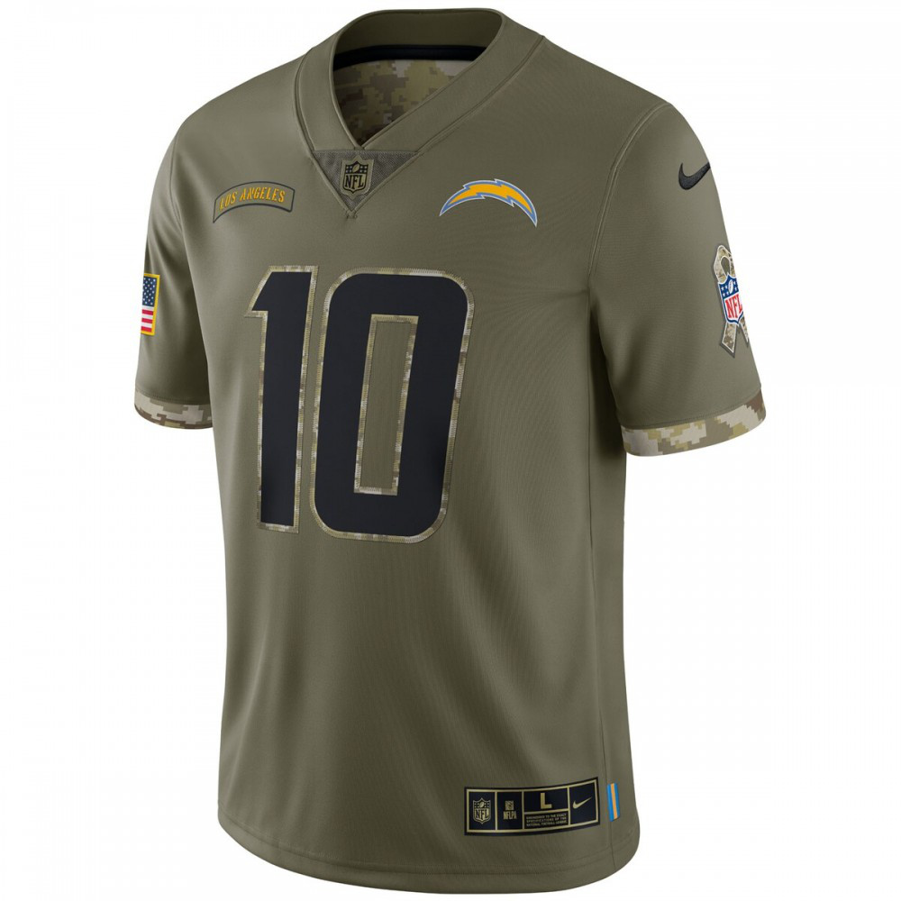 Justin Herbert Los Angeles Chargers 2022 Salute To Service Limited Jersey - Olive-Pro Kit Vault | Brand New 26/27 Sports Jerseys