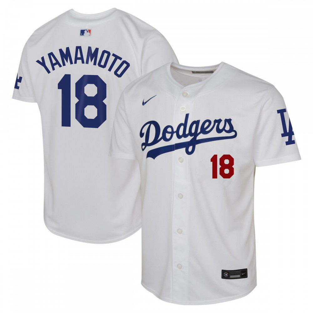 Yoshinobu Yamamoto Los Angeles Dodgers Youth Home Limited Player Jersey - White-Pro Kit Vault | Brand New 26/27 Sports Jerseys