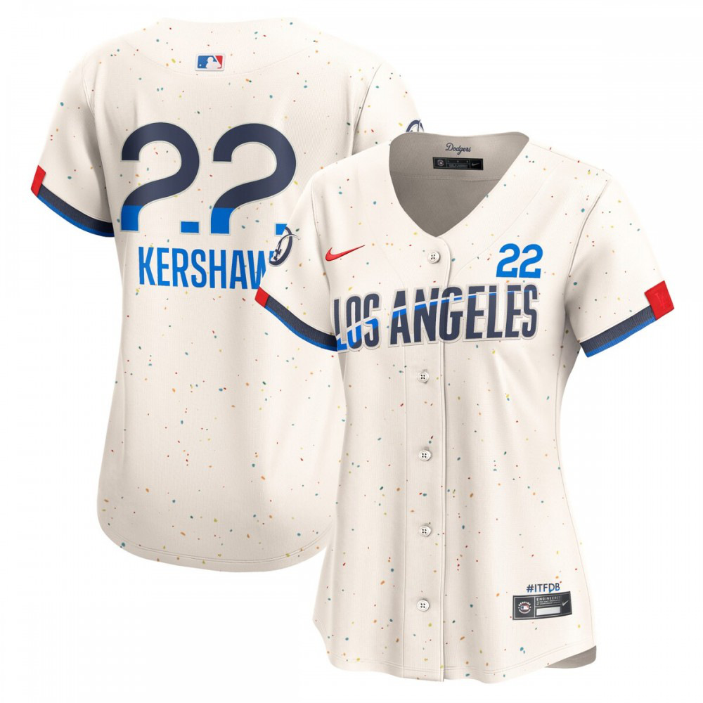 Clayton Kershaw Los Angeles Dodgers Women's 2024 City Connect Limited Player Jersey - Cream-Pro Kit Vault | Brand New 26/27 Sports Jerseys