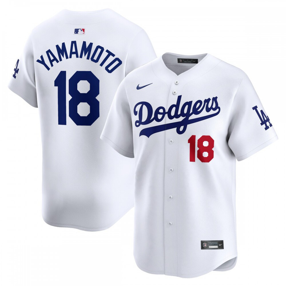 Yoshinobu Yamamoto Los Angeles Dodgers Home Limited Player Jersey - White-Pro Kit Vault | Brand New 26/27 Sports Jerseys