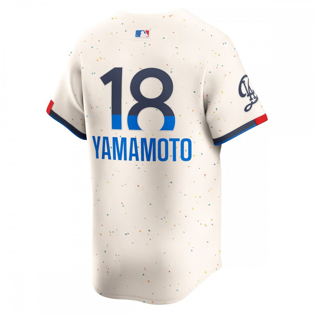 Yoshinobu Yamamoto Los Angeles Dodgers 2024 City Connect Limited Player Jersey - Cream-Pro Kit Vault | Brand New 26/27 Sports Jerseys