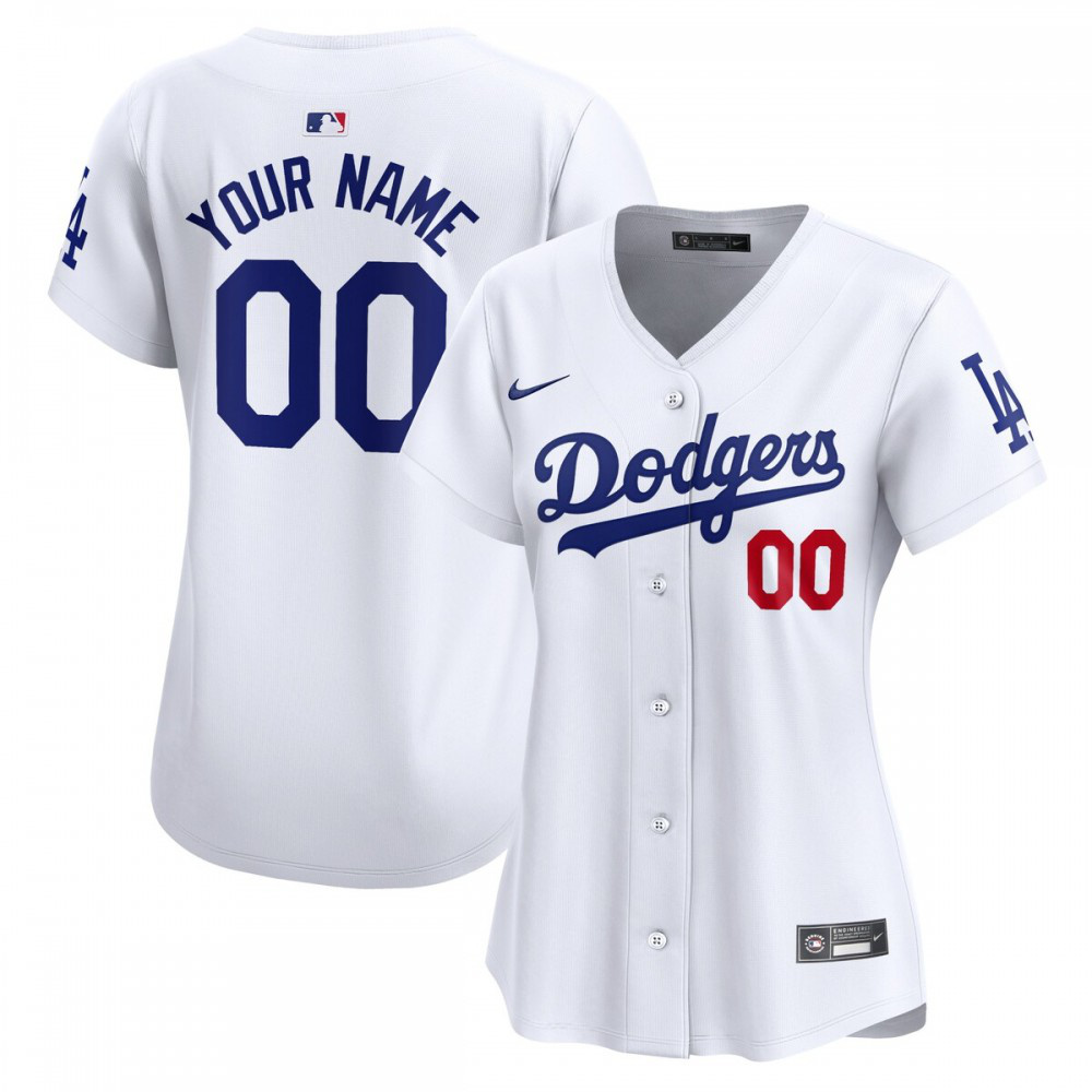 Los Angeles Dodgers Women's Home Limited Custom Jersey - White-Pro Kit Vault | Brand New 26/27 Sports Jerseys