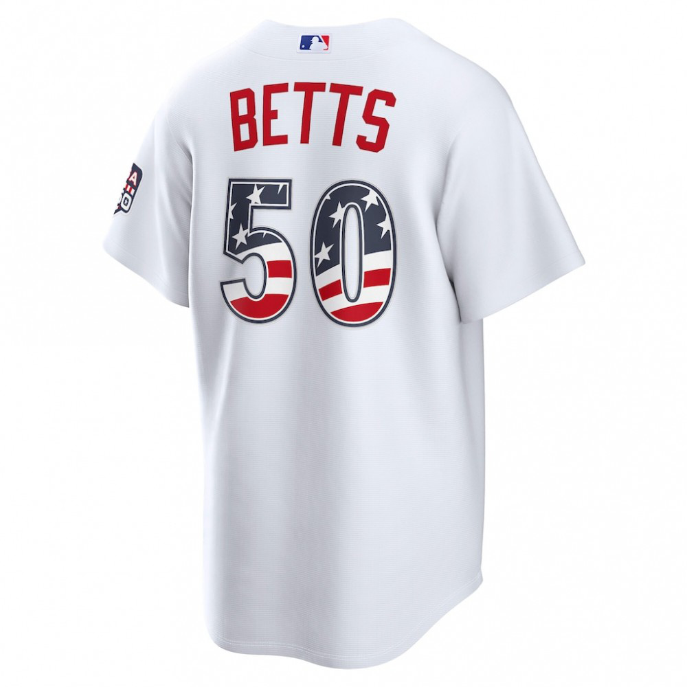 Mookie Betts Los Angeles Dodgers USA 250 Fourth of July Home Stadium Jersey - White-Pro Kit Vault | Brand New 26/27 Sports Jerseys