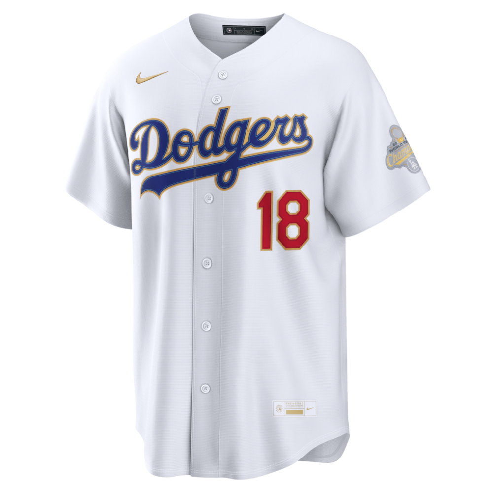 Yoshinobu Yamamoto Los Angeles Dodgers 2026 Gold Collection Kanji Stadium Jersey - White-Pro Kit Vault | Brand New 26/27 Sports Jerseys