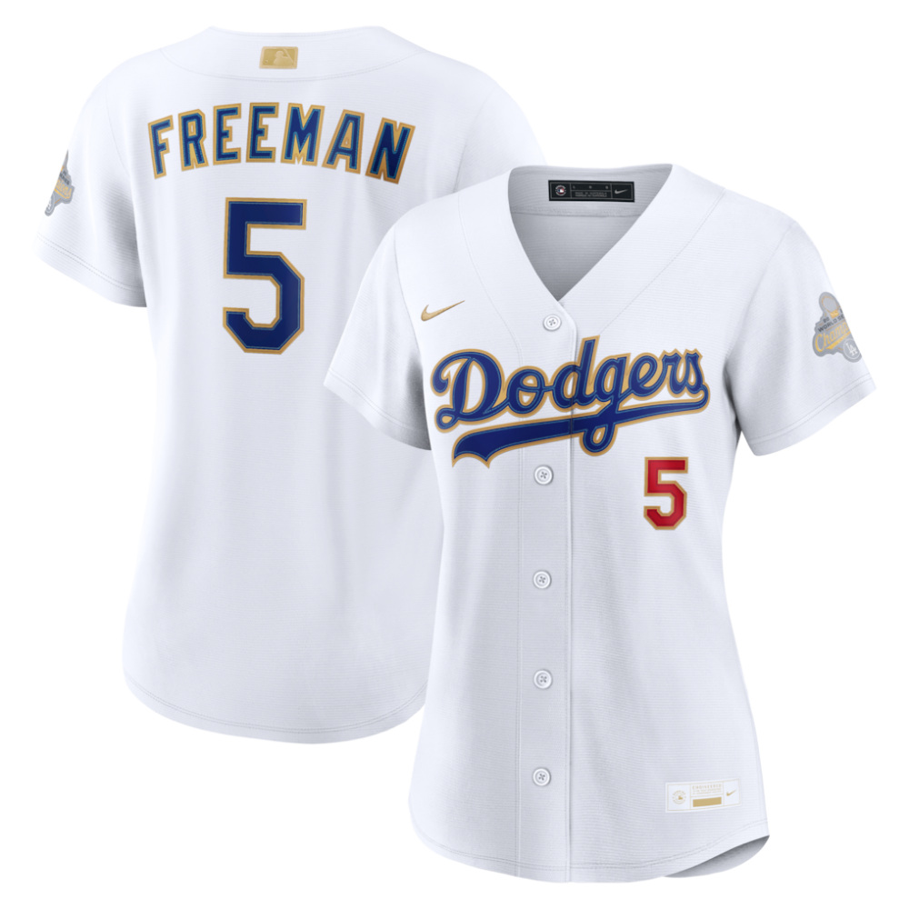 Freddie Freeman Los Angeles Dodgers Women's 2026 Gold Collection Stadium Jersey - White-Pro Kit Vault | Brand New 26/27 Sports Jerseys
