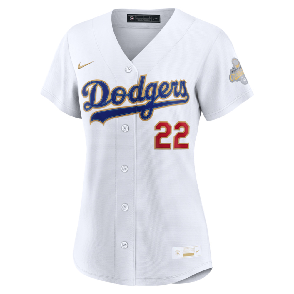 Clayton Kershaw Los Angeles Dodgers Women's 2026 Gold Collection Stadium Jersey - White-Pro Kit Vault | Brand New 26/27 Sports Jerseys
