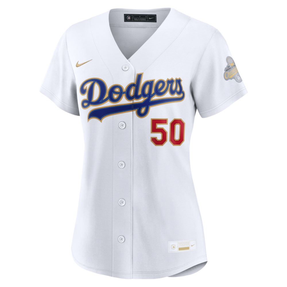 Mookie Betts Los Angeles Dodgers Women's 2026 Gold Collection Stadium Jersey - White-Pro Kit Vault | Brand New 26/27 Sports Jerseys