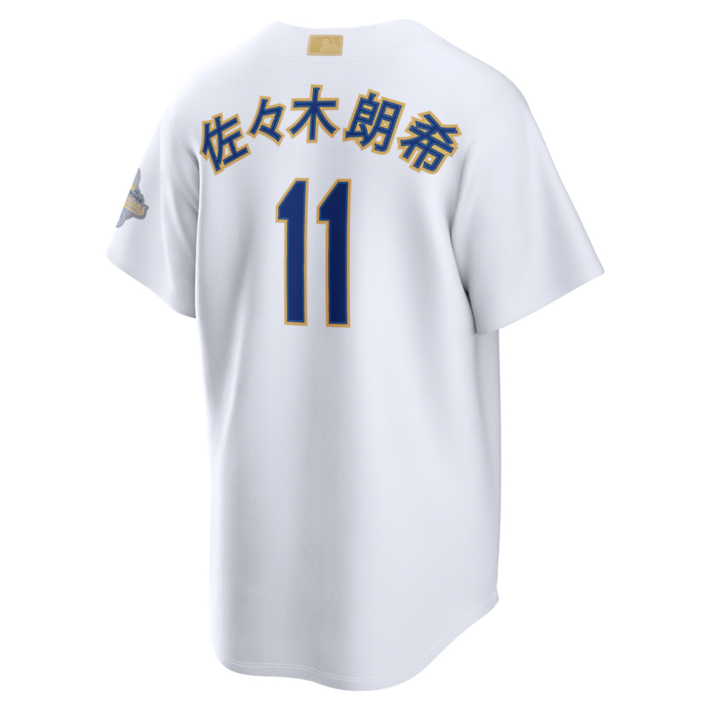 Roki Sasaki Los Angeles Dodgers 2026 Gold Collection Kanji Stadium Jersey - White-Pro Kit Vault | Brand New 26/27 Sports Jerseys