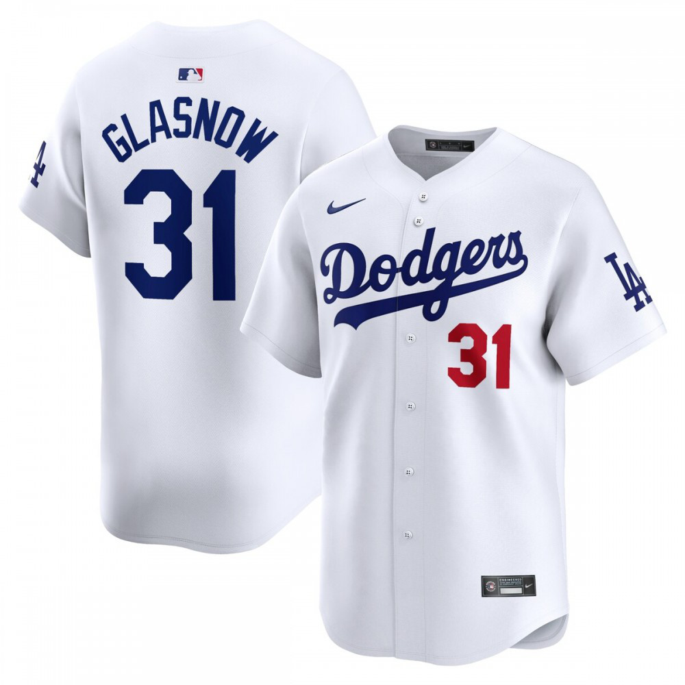 Tyler Glasnow Los Angeles Dodgers Home Limited Player Jersey - White-Pro Kit Vault | Brand New 26/27 Sports Jerseys