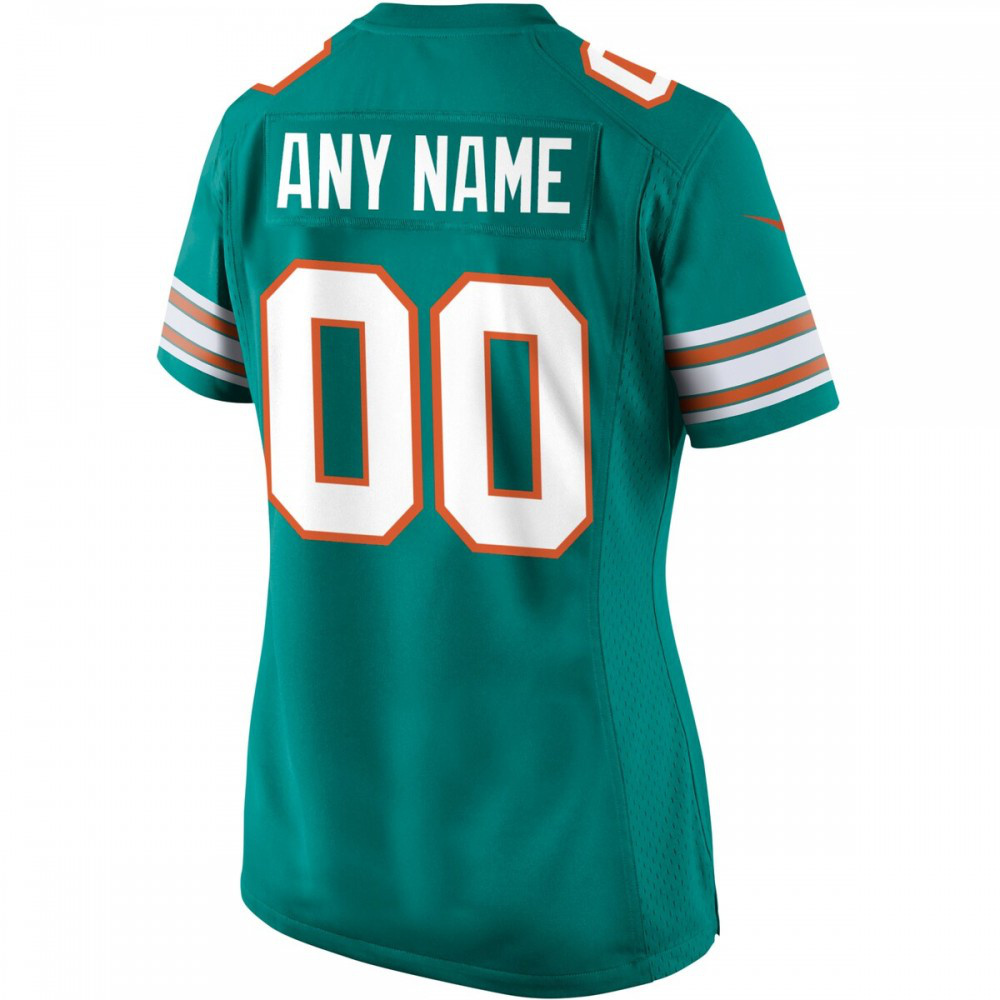 Miami Dolphins Women's Alternate Custom Game Jersey - Aqua-Pro Kit Vault | Brand New 26/27 Sports Jerseys