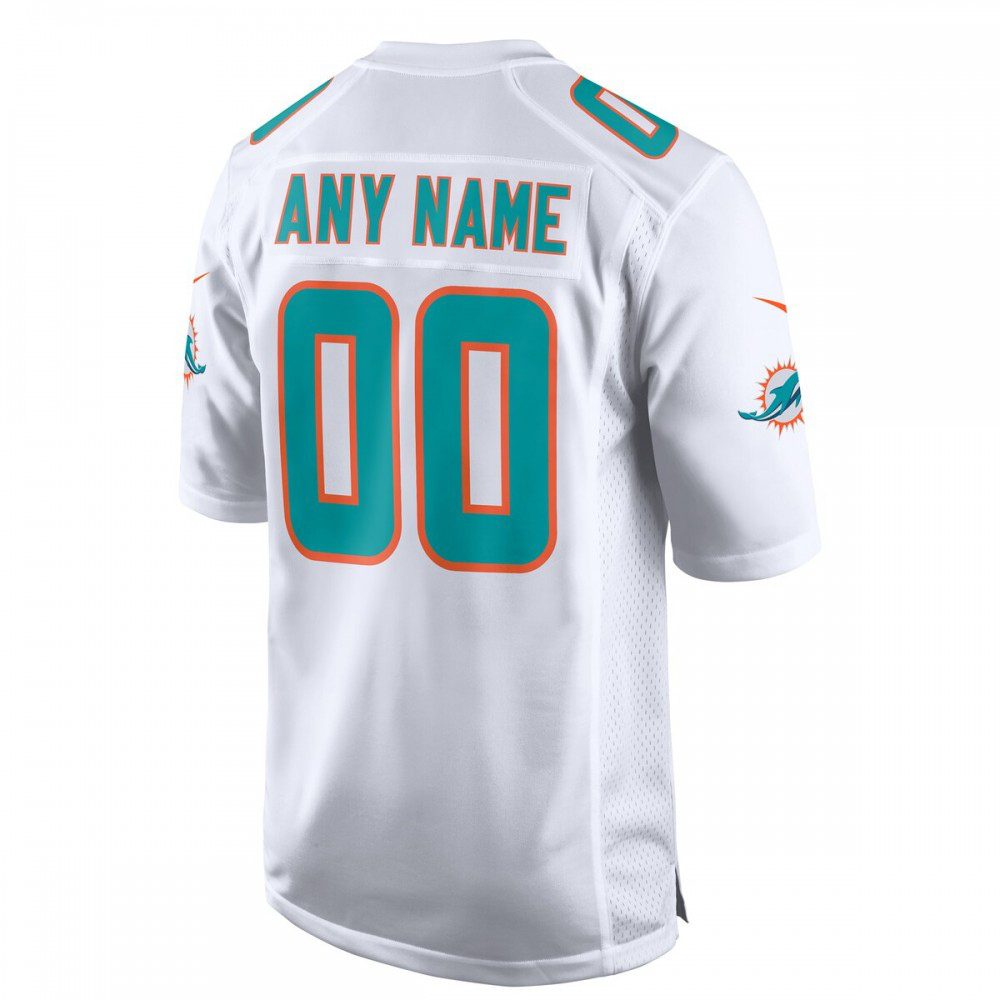 Miami Dolphins Custom Game Jersey - White-Pro Kit Vault | Brand New 26/27 Sports Jerseys