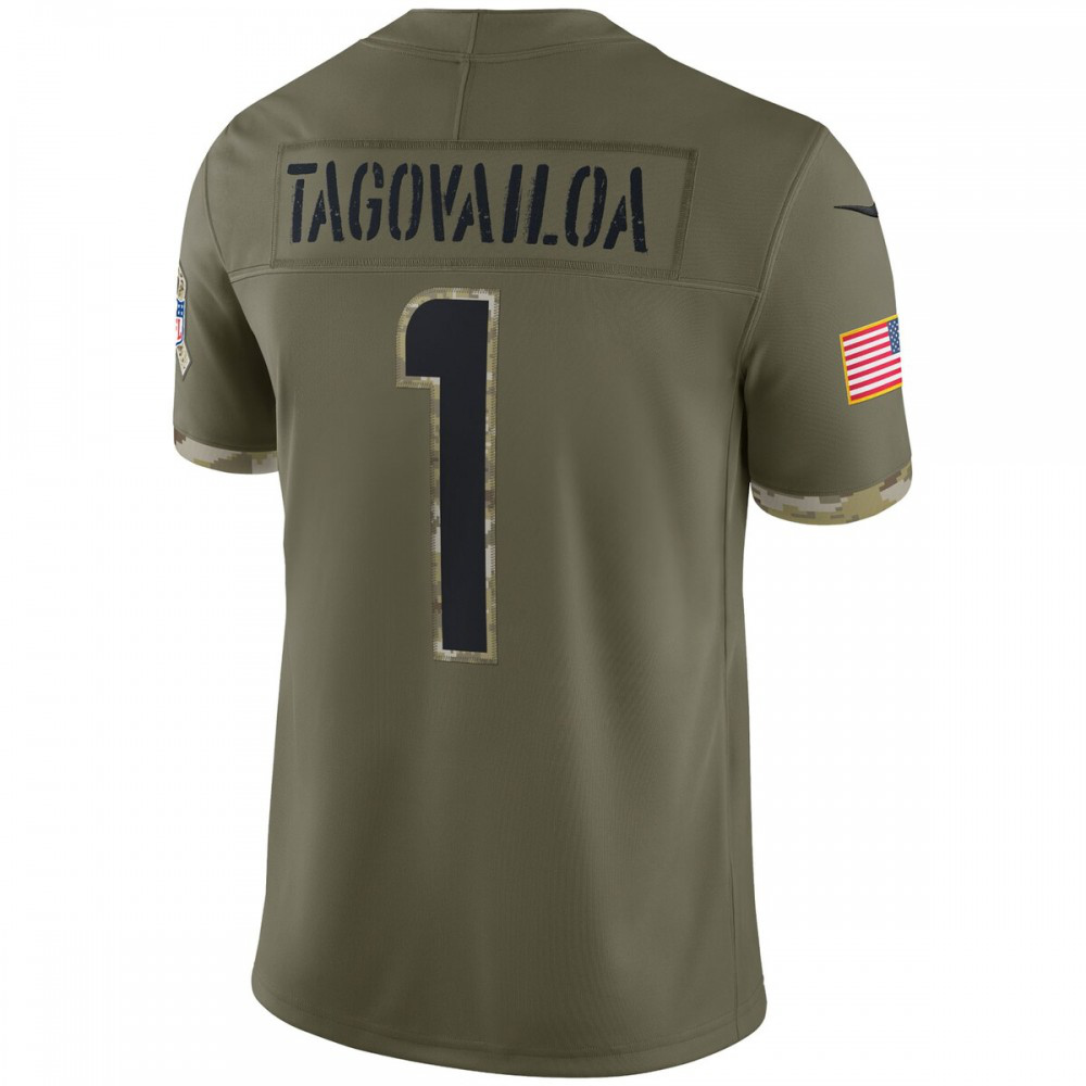Tua Tagovailoa Miami Dolphins 2022 Salute To Service Limited Jersey - Olive-Pro Kit Vault | Brand New 26/27 Sports Jerseys