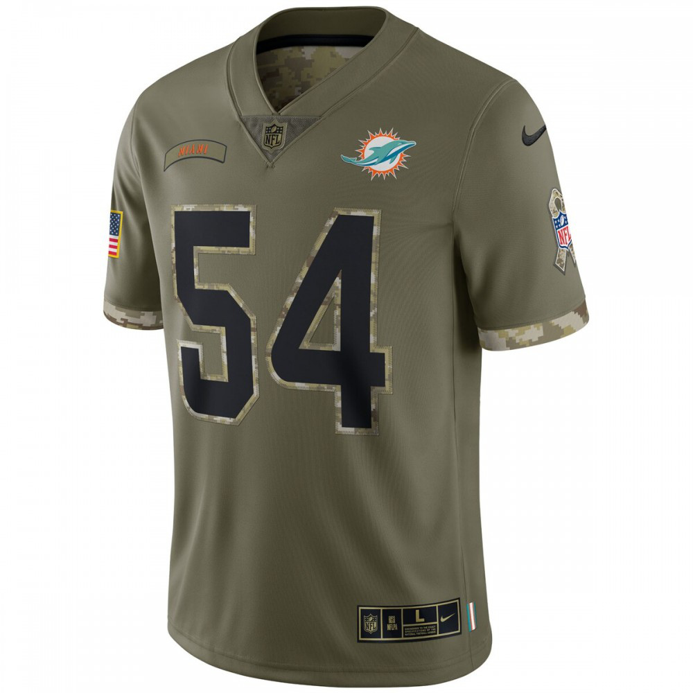 Zach Thomas Miami Dolphins 2022 Salute To Service Retired Player Limited Jersey - Olive-Pro Kit Vault | Brand New 26/27 Sports Jerseys