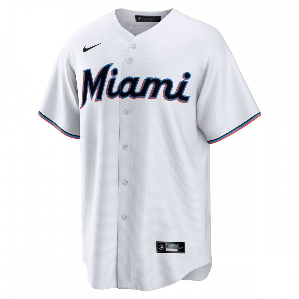 Jazz Chisholm Jr. Miami Marlins Home Replica Player Jersey - White-Pro Kit Vault | Brand New 26/27 Sports Jerseys