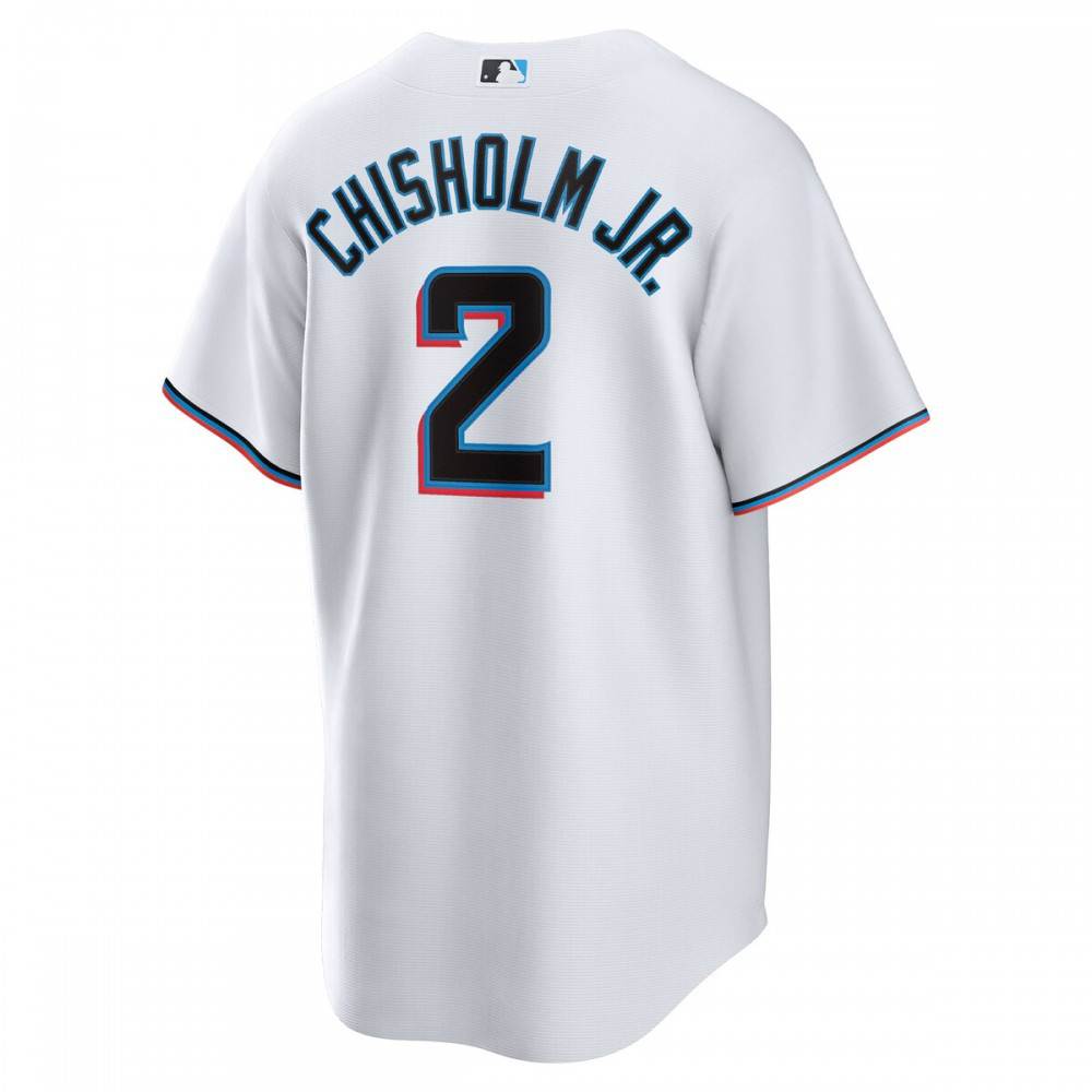 Jazz Chisholm Jr. Miami Marlins Home Replica Player Jersey - White-Pro Kit Vault | Brand New 26/27 Sports Jerseys
