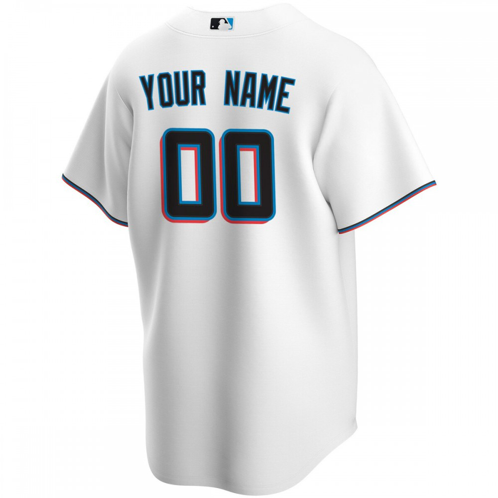 Miami Marlins Youth Home Replica Custom Jersey - White-Pro Kit Vault | Brand New 26/27 Sports Jerseys