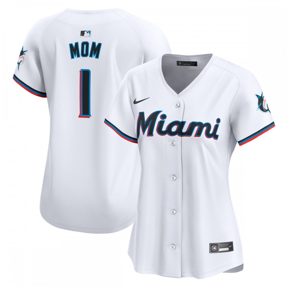 Miami Marlins Women's #1 Mom Home Limited Jersey - White-Pro Kit Vault | Brand New 26/27 Sports Jerseys
