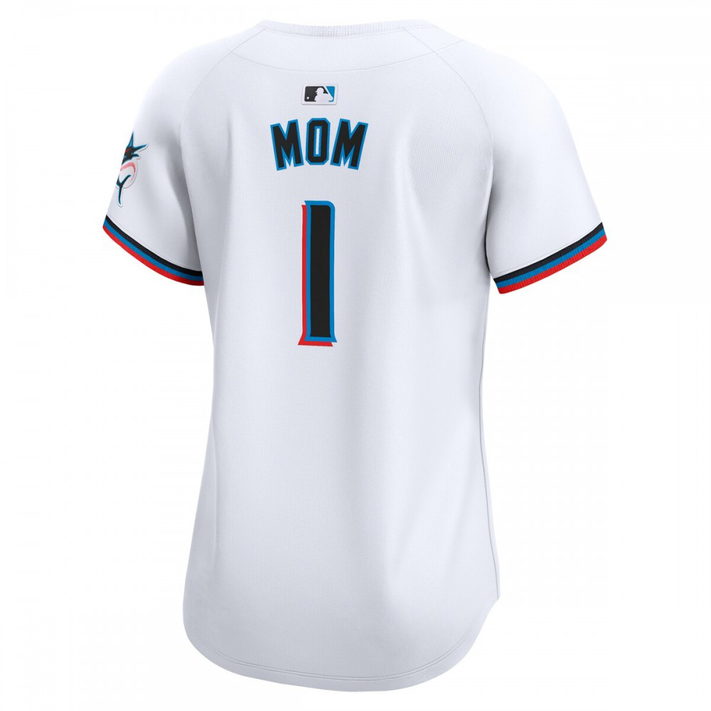 Miami Marlins Women's #1 Mom Home Limited Jersey - White-Pro Kit Vault | Brand New 26/27 Sports Jerseys