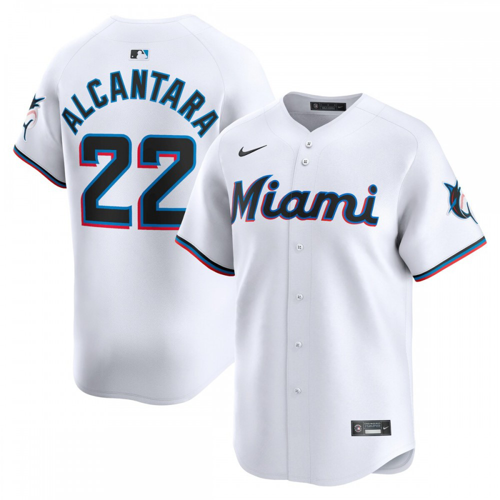 Sandy Alcantara Miami Marlins Home Limited Player Jersey - White-Pro Kit Vault | Brand New 26/27 Sports Jerseys