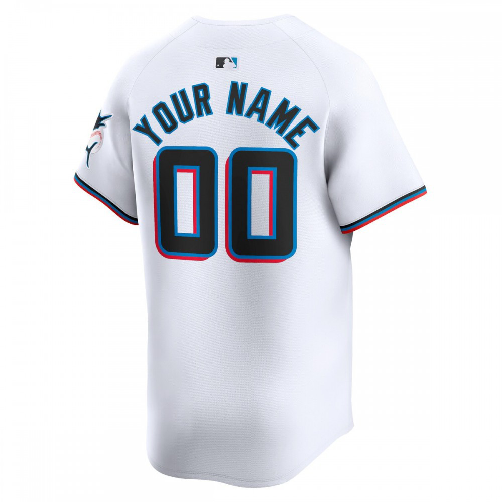 Miami Marlins Home Limited Custom Jersey - White-Pro Kit Vault | Brand New 26/27 Sports Jerseys