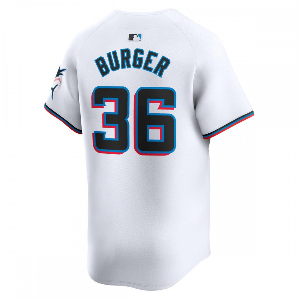 Jake Burger Miami Marlins Home Limited Player Jersey - White-Pro Kit Vault | Brand New 26/27 Sports Jerseys