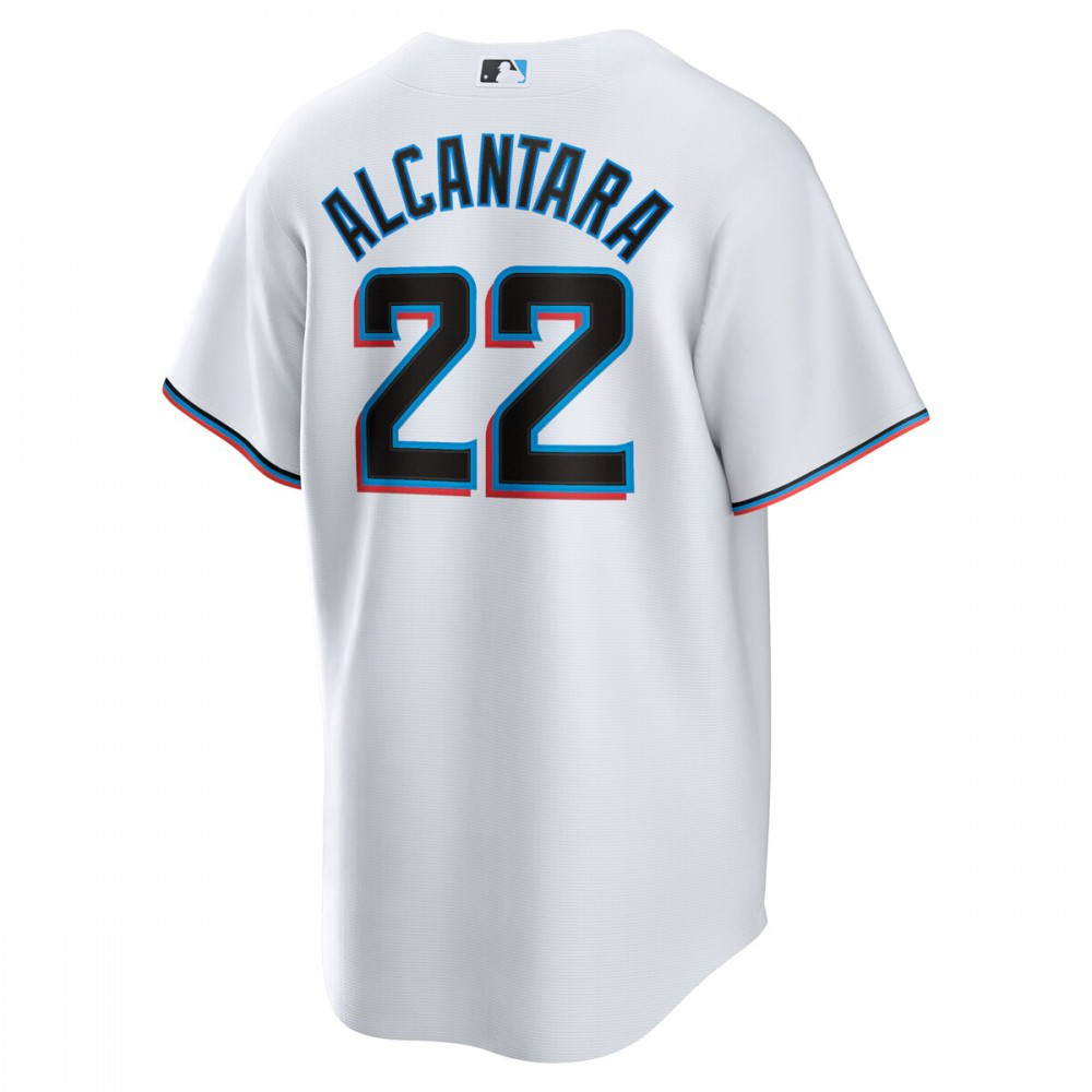 Sandy Alcantara Miami Marlins Replica Player Jersey - White-Pro Kit Vault | Brand New 26/27 Sports Jerseys