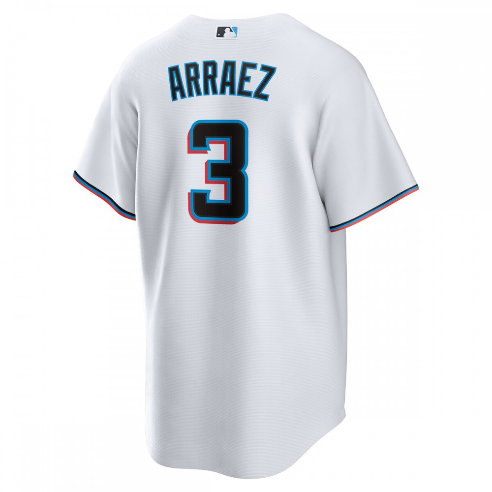 Luis Arraez Miami Marlins Home Replica Player Jersey - White-Pro Kit Vault | Brand New 26/27 Sports Jerseys