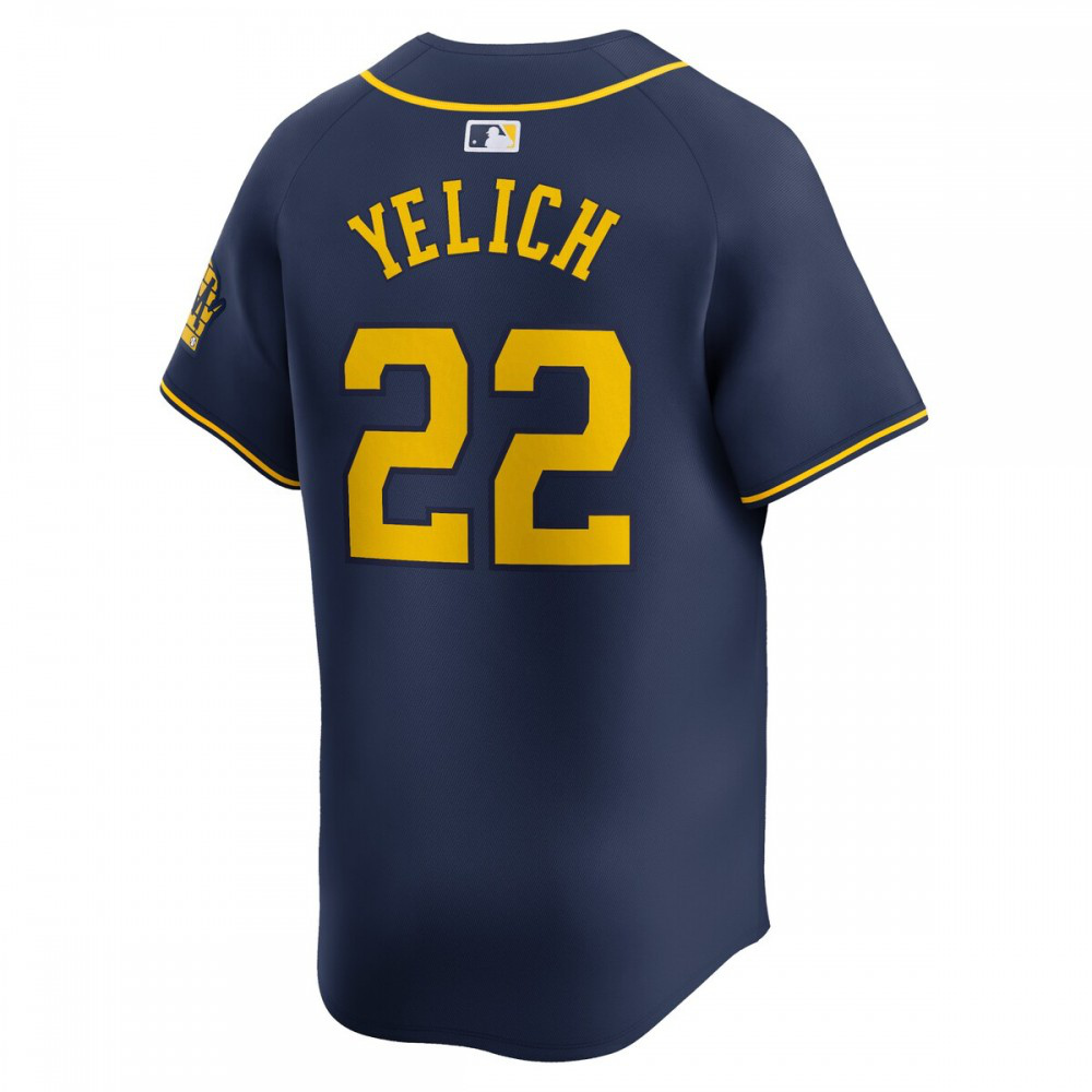 Christian Yelich Milwaukee Brewers Alternate Limited Player Jersey聽鈥?Navy-Pro Kit Vault | Brand New 26/27 Sports Jerseys
