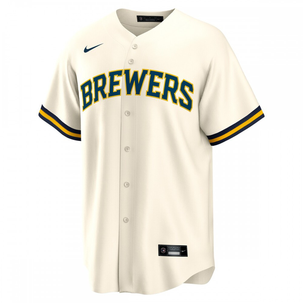 Joey Wiemer Milwaukee Brewers Home Replica Player Jersey - Cream-Pro Kit Vault | Brand New 26/27 Sports Jerseys