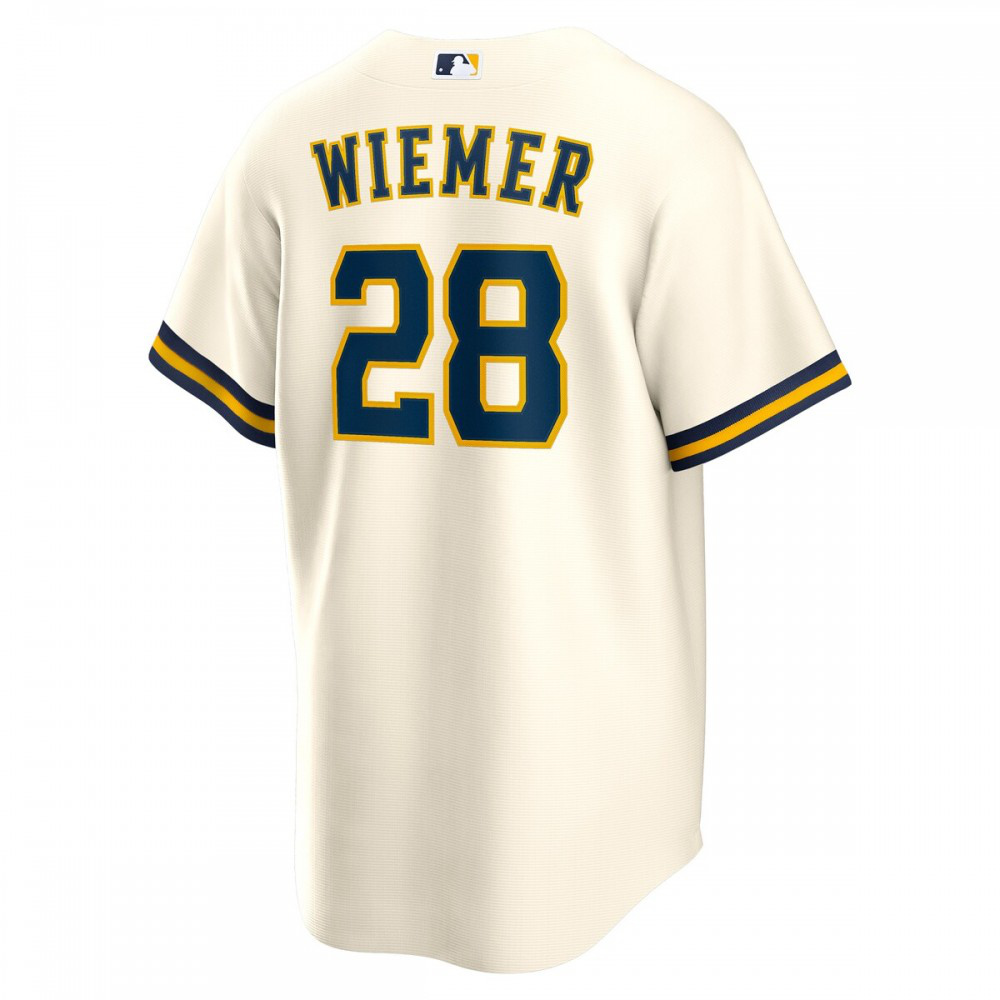 Joey Wiemer Milwaukee Brewers Home Replica Player Jersey - Cream-Pro Kit Vault | Brand New 26/27 Sports Jerseys