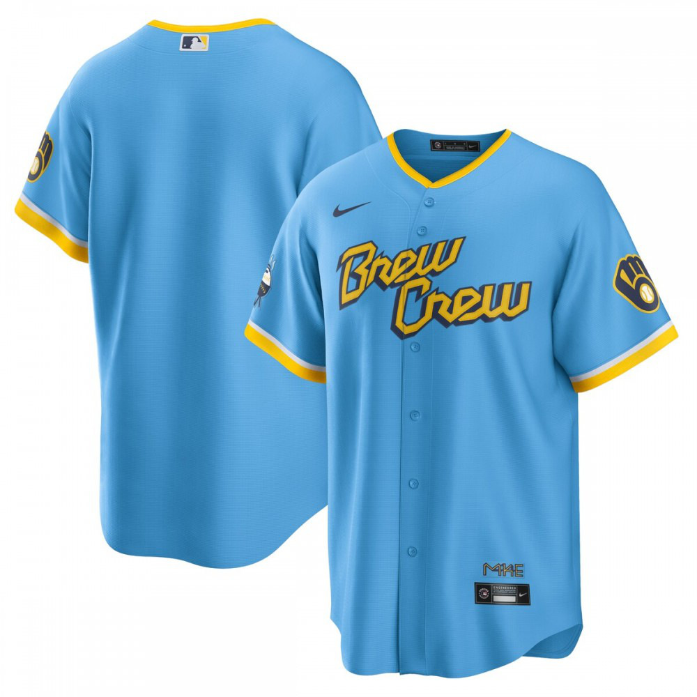 Milwaukee Brewers 2022 City Connect Replica Team Jersey - Powder Blue-Pro Kit Vault | Brand New 26/27 Sports Jerseys