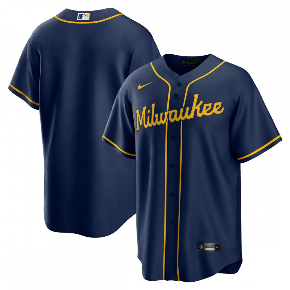 Milwaukee Brewers Alternate Replica Team Jersey - Navy-Pro Kit Vault | Brand New 26/27 Sports Jerseys