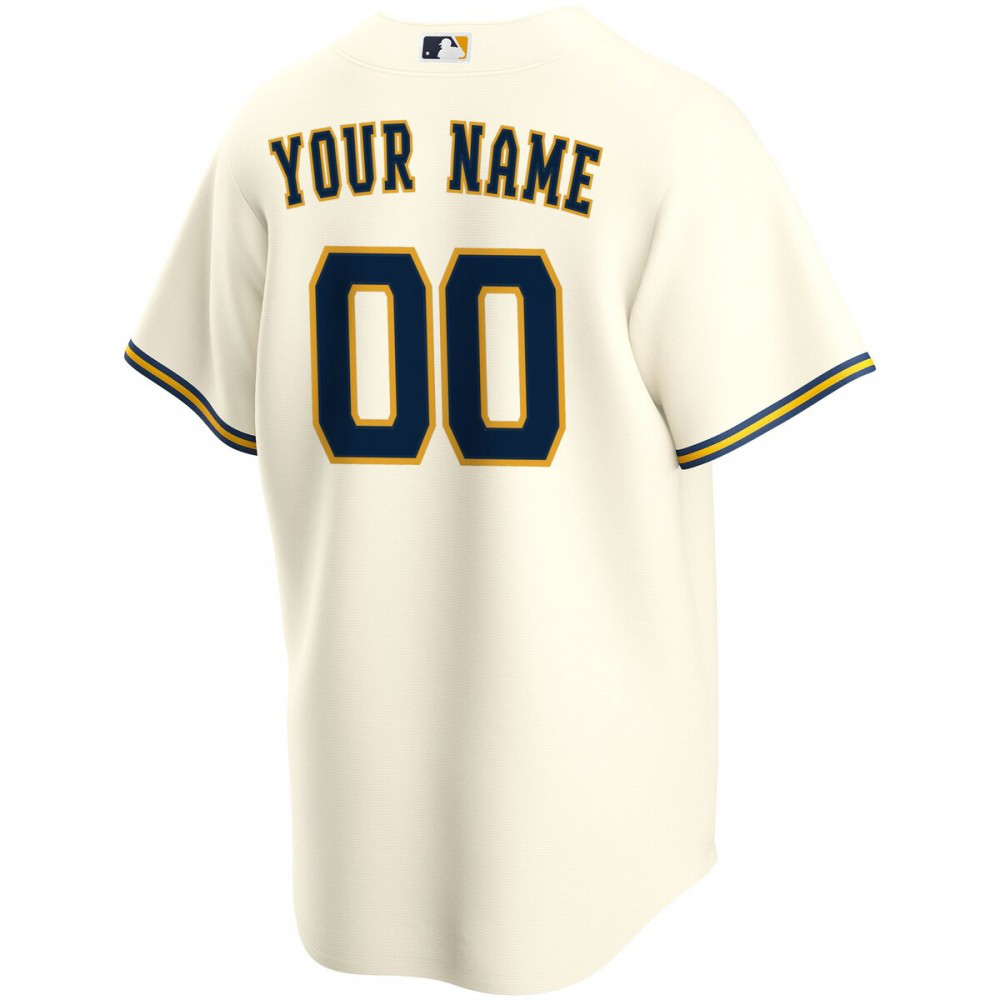 Milwaukee Brewers Home Replica Custom Jersey - Cream-Pro Kit Vault | Brand New 26/27 Sports Jerseys
