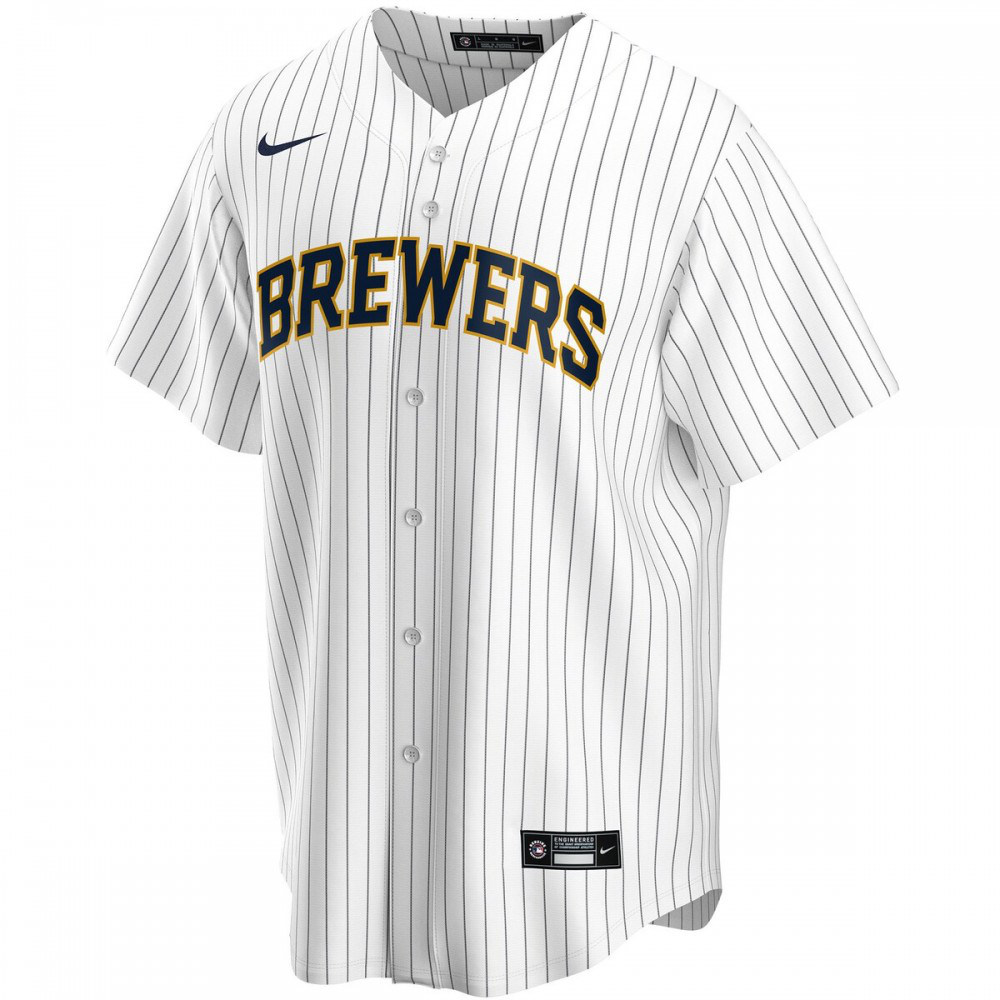 Milwaukee Brewers Alternate Replica Custom Jersey - White-Pro Kit Vault | Brand New 26/27 Sports Jerseys