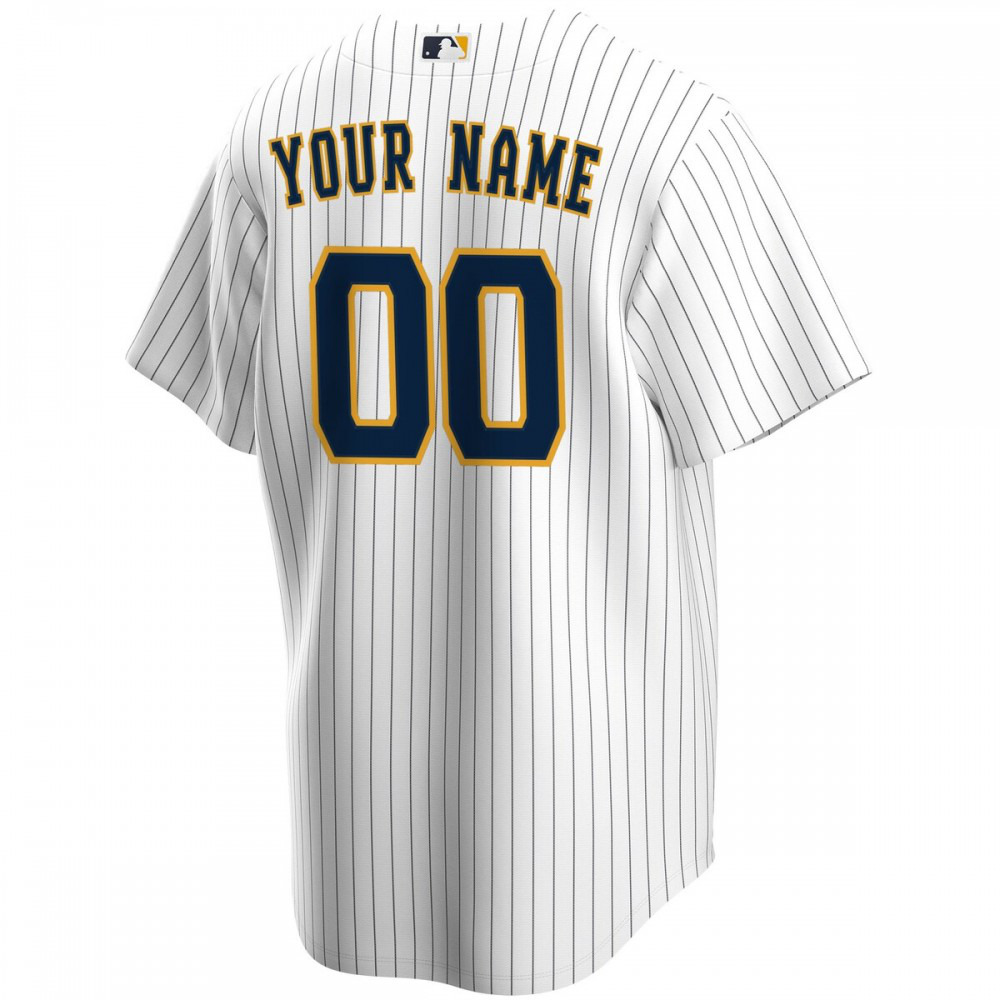 Milwaukee Brewers Alternate Replica Custom Jersey - White-Pro Kit Vault | Brand New 26/27 Sports Jerseys