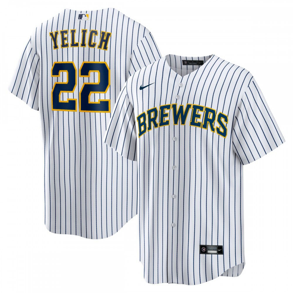 Christian Yelich Milwaukee Brewers Alternate Replica Player Jersey - White-Pro Kit Vault | Brand New 26/27 Sports Jerseys