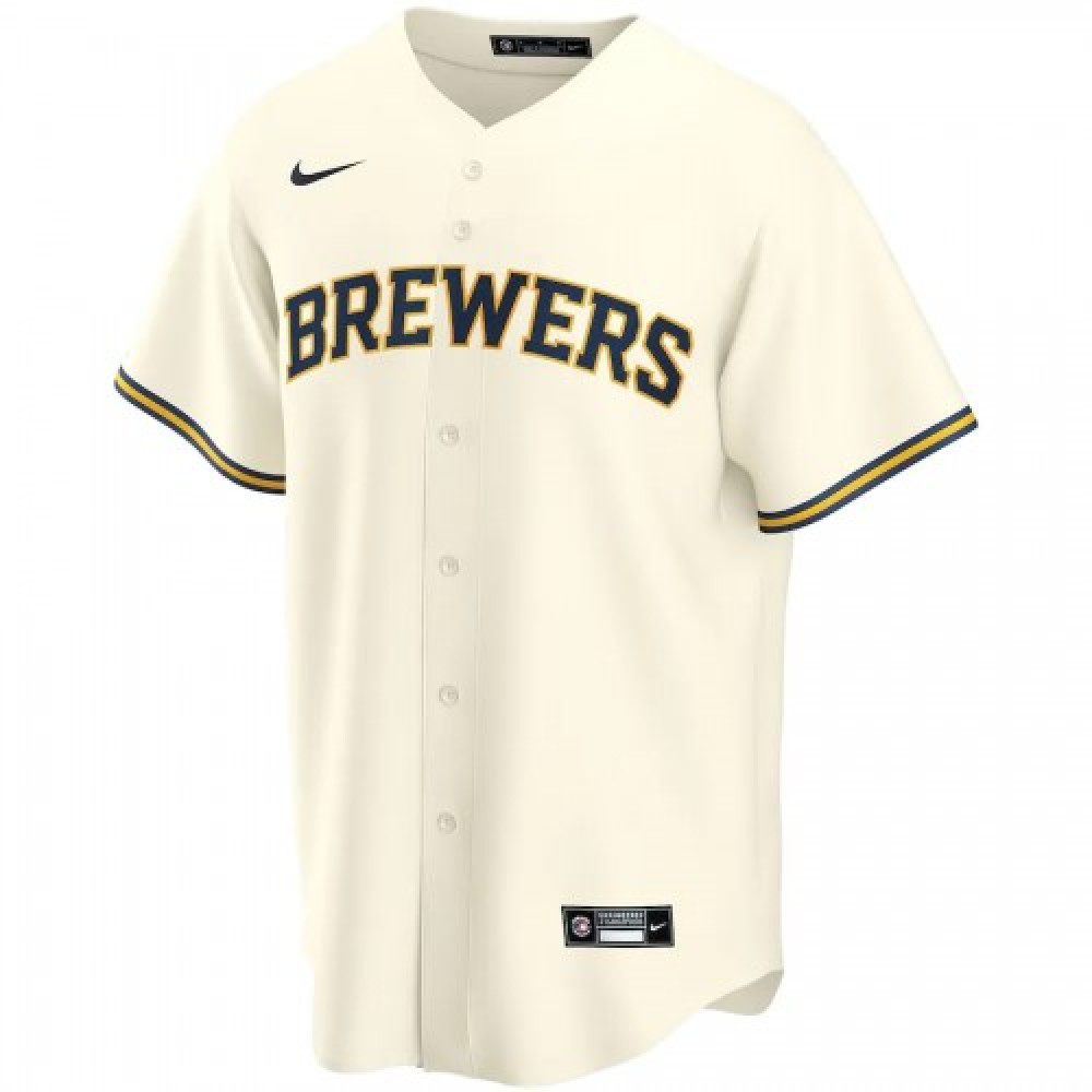 Men's Milwaukee Brewers Christian Yelich #22 Cream Home 2020 Jersey-Pro Kit Vault | Brand New 26/27 Sports Jerseys