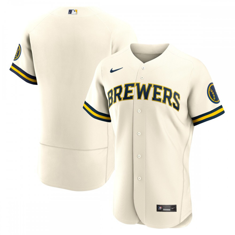 Milwaukee Brewers Home Authentic Team Logo Jersey - Cream-Pro Kit Vault | Brand New 26/27 Sports Jerseys
