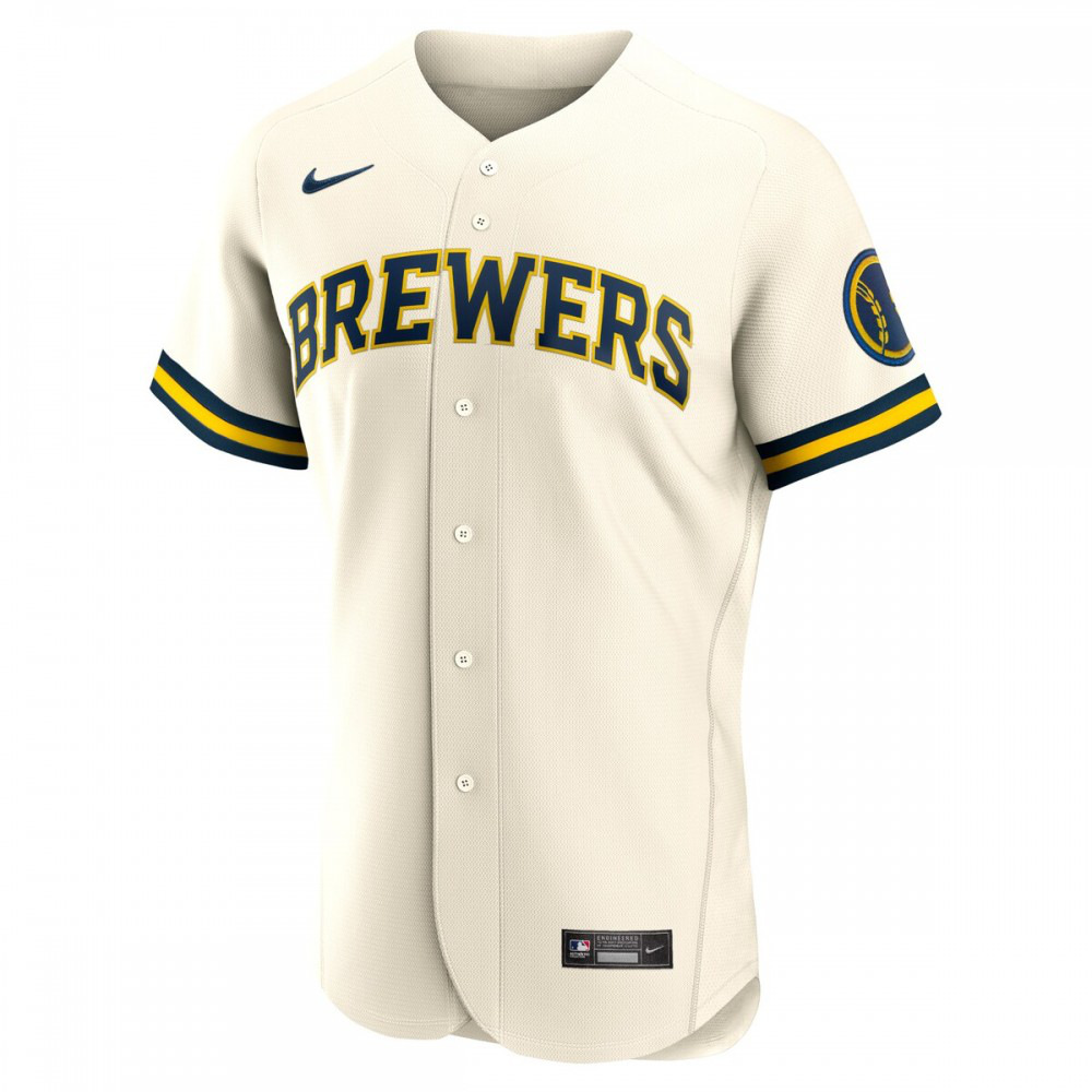 Milwaukee Brewers Home Authentic Team Logo Jersey - Cream-Pro Kit Vault | Brand New 26/27 Sports Jerseys